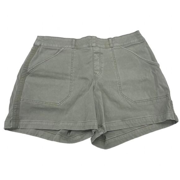 SPANX Stretch Twill Slimming Shorts Chino XL Pull On Bundle Green Blue Gray Tan - Picture 5 of 10